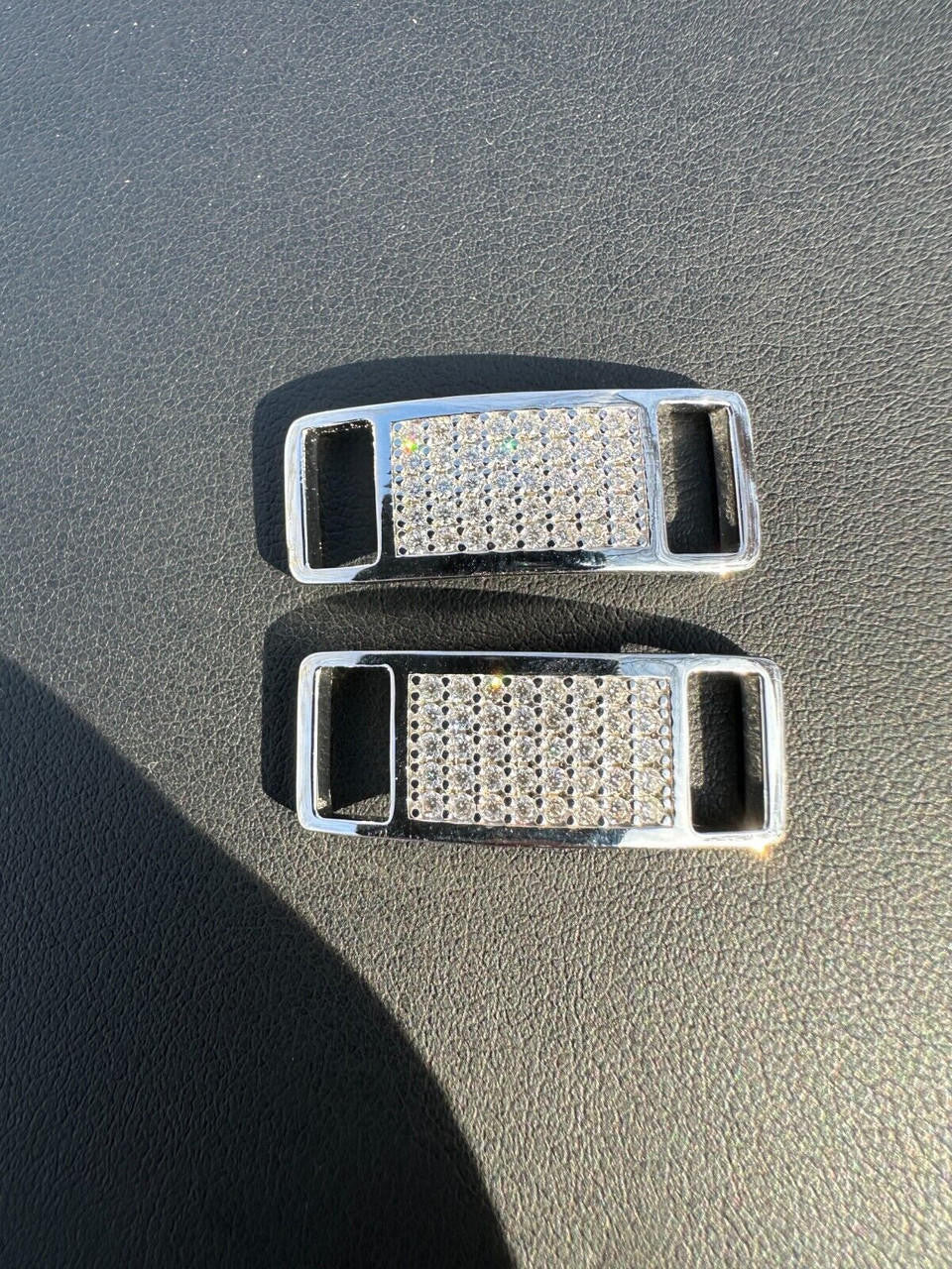 MOISSANITE Iced Out Lace Locks - 925 Silver - Great For All Sneakers: Nike Air Force 1, Jordans, & More
