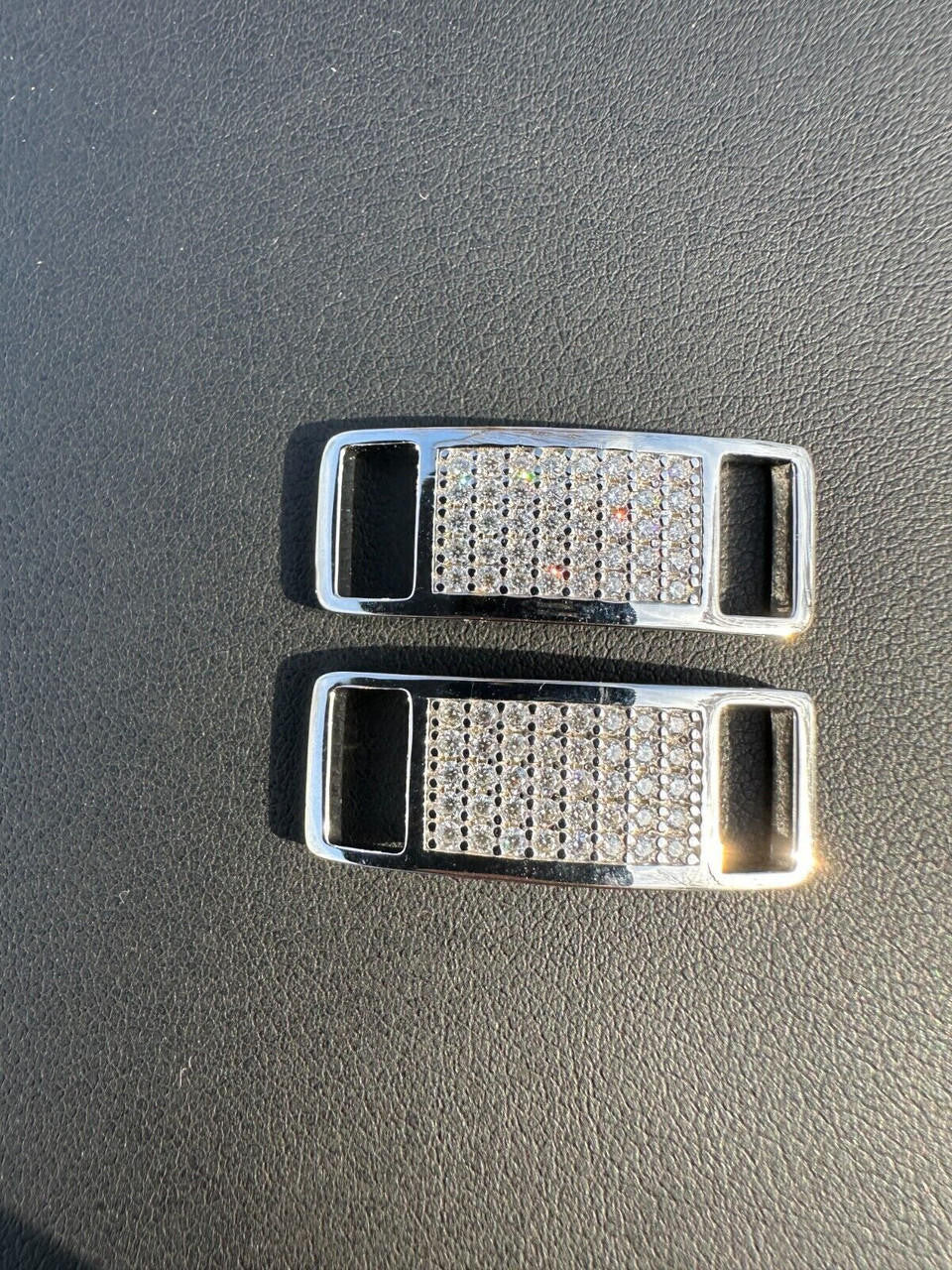 MOISSANITE Iced Out Lace Locks - 925 Silver - Great For All Sneakers: Nike Air Force 1, Jordans, & More