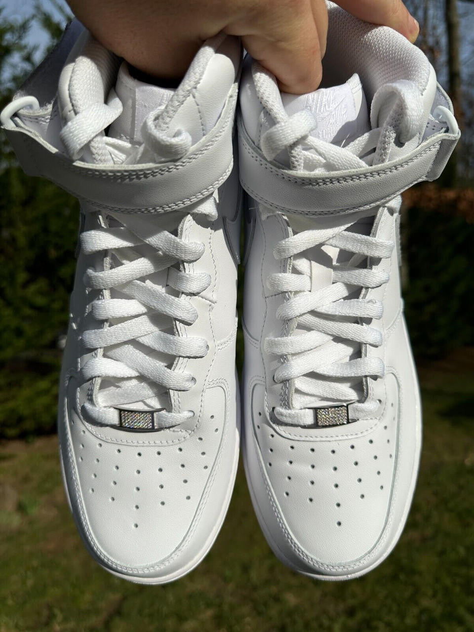 MOISSANITE Iced Out Lace Locks - 925 Silver - Great For All Sneakers: Nike Air Force 1, Jordans, & More