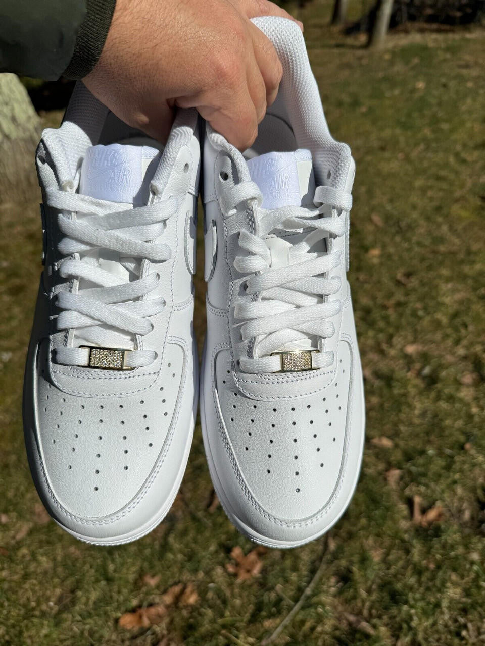 Iced Out Lace Locks - 14k Yellow Gold Vermeil Over 925 Silver - CZ Stones - Great For All Sneakers: Nike Air Force 1, Jordans, & More