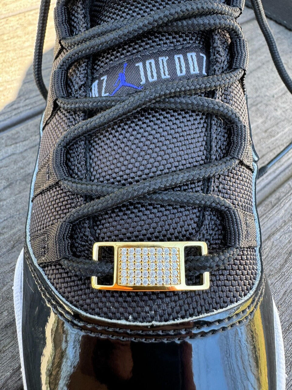 Iced Out Lace Locks - 14k Yellow Gold Vermeil Over 925 Silver - CZ Stones - Great For All Sneakers: Nike Air Force 1, Jordans, & More
