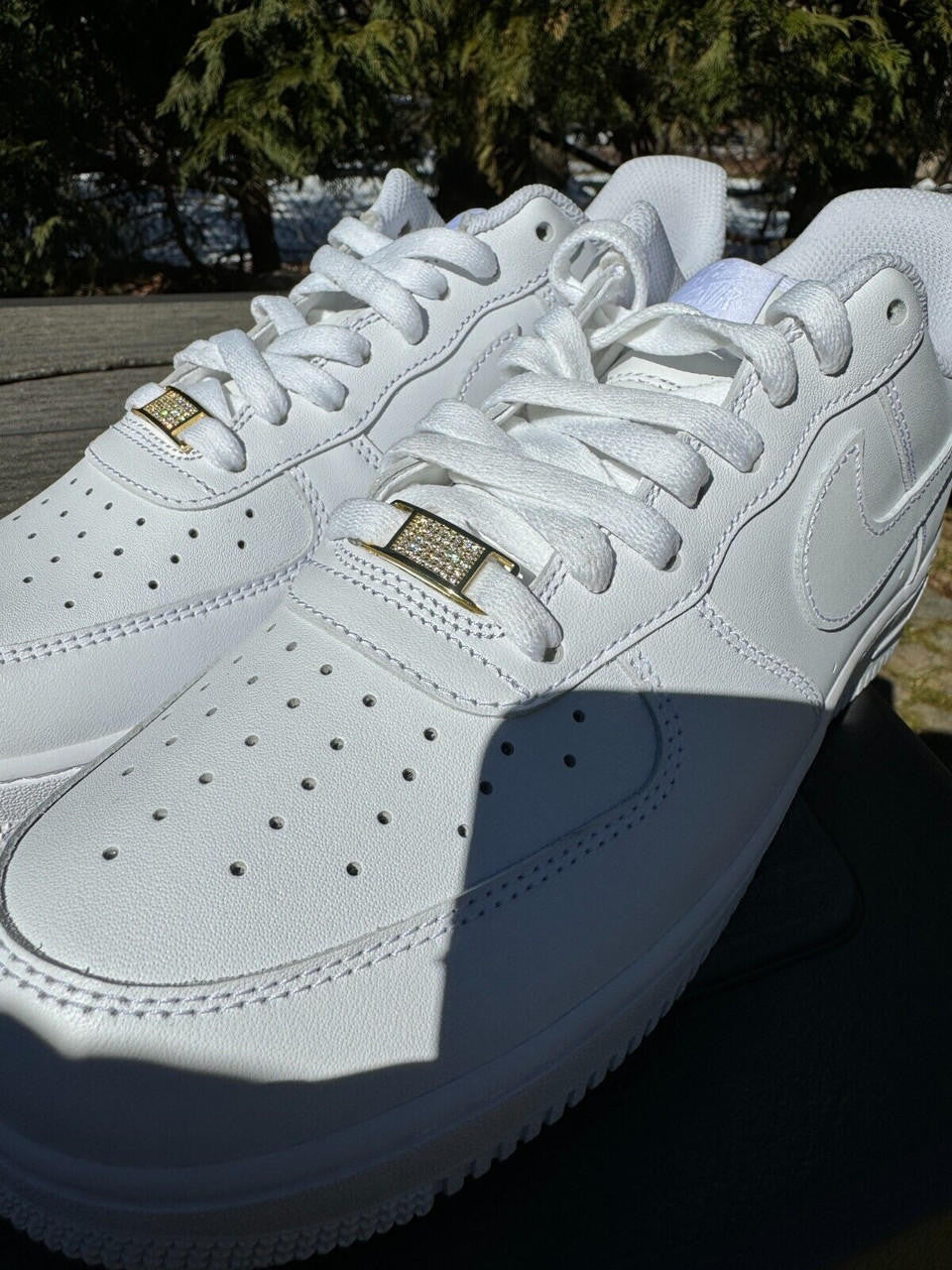Iced Out Lace Locks - 14k Yellow Gold Vermeil Over 925 Silver - CZ Stones - Great For All Sneakers: Nike Air Force 1, Jordans, & More