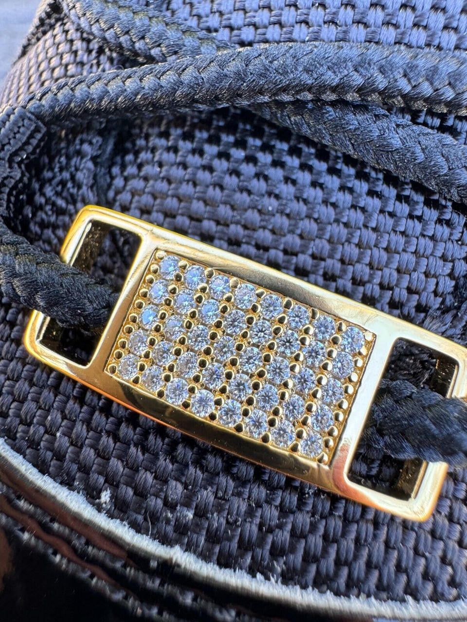 MOISSANITE Iced Out Lace Locks - 14k Gold Vermeil Over 925 Silver - Great For All Sneakers: Nike Air Force 1, Jordans, & More