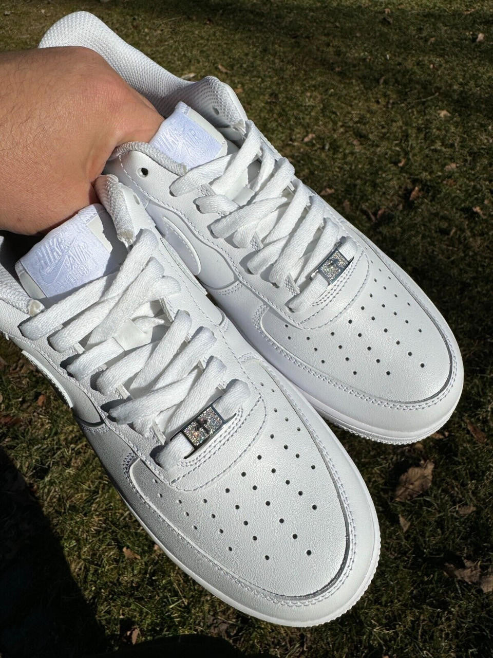 MOISSANITE Iced Out Cross Lace Locks - 925 Silver - Great For All Sneakers: Nike Air Force 1, Jordans, & More