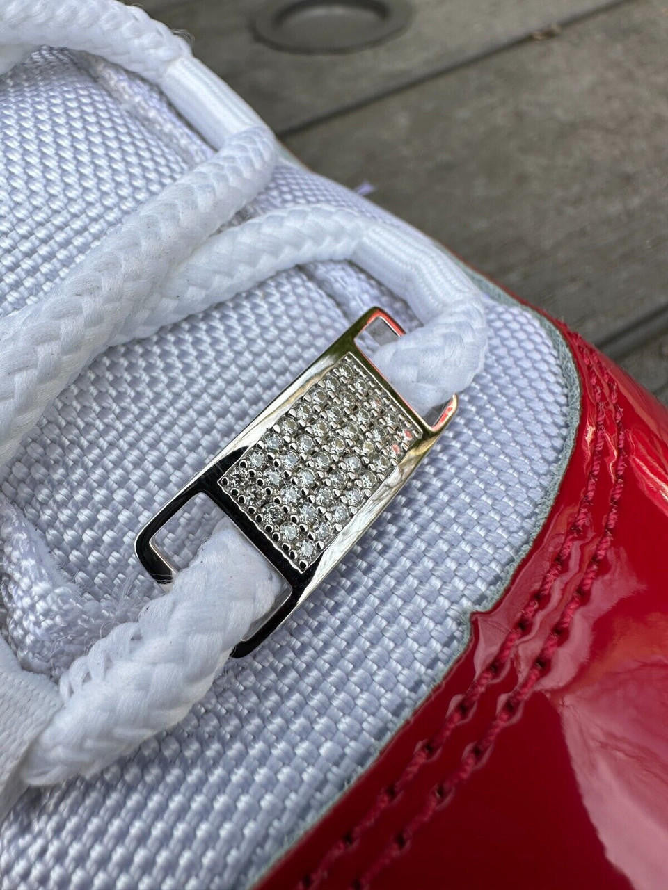 Iced Out Lace Locks - 925 Silver - CZ Stones - Great For All Sneakers: Nike Air Force 1, Jordans, & More