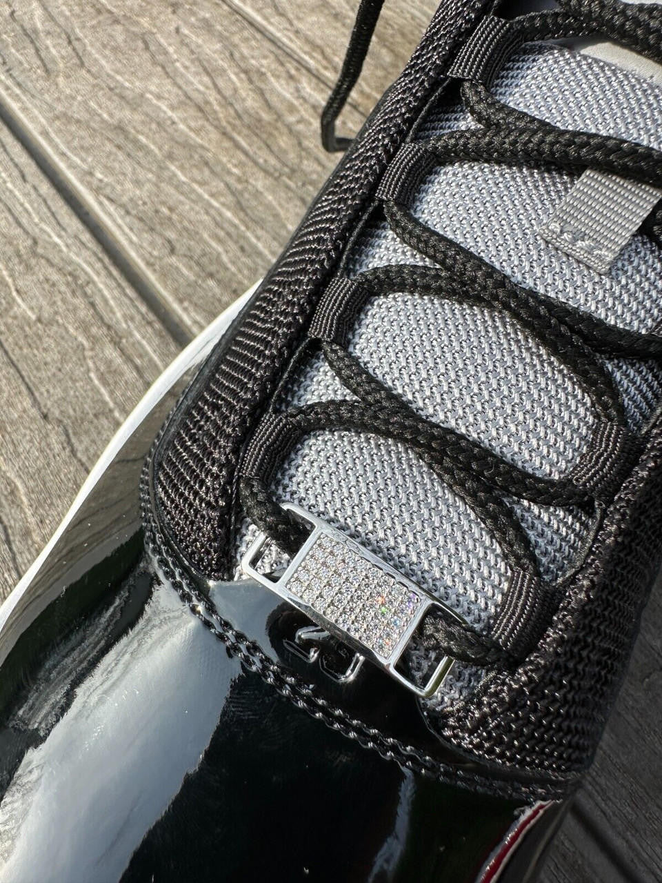 Iced Out Lace Locks - 925 Silver - CZ Stones - Great For All Sneakers: Nike Air Force 1, Jordans, & More