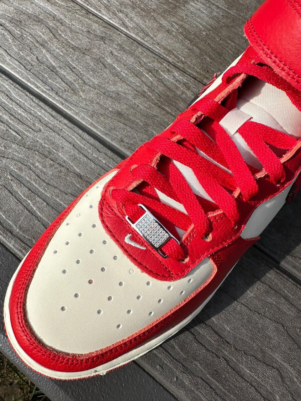 Iced Out Lace Locks - 925 Silver - CZ Stones - Great For All Sneakers: Nike Air Force 1, Jordans, & More