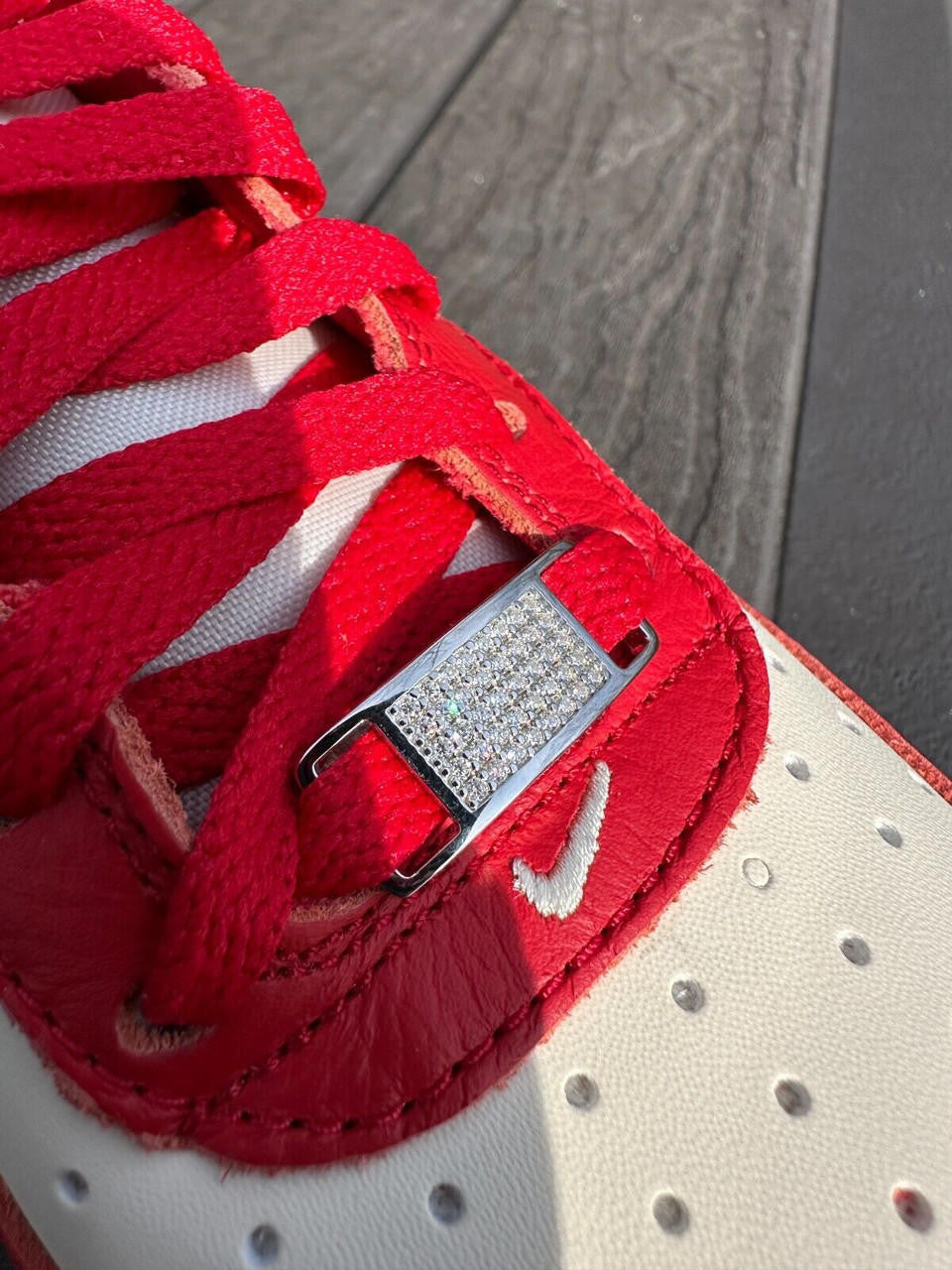 Iced Out Lace Locks - 925 Silver - CZ Stones - Great For All Sneakers: Nike Air Force 1, Jordans, & More