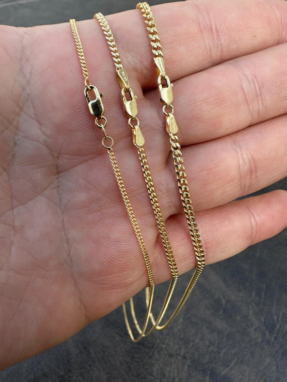 Micro Miami Cuban Link Chain Necklace - 10k Yellow Gold - 16"-24" - 1.5mm-3mm