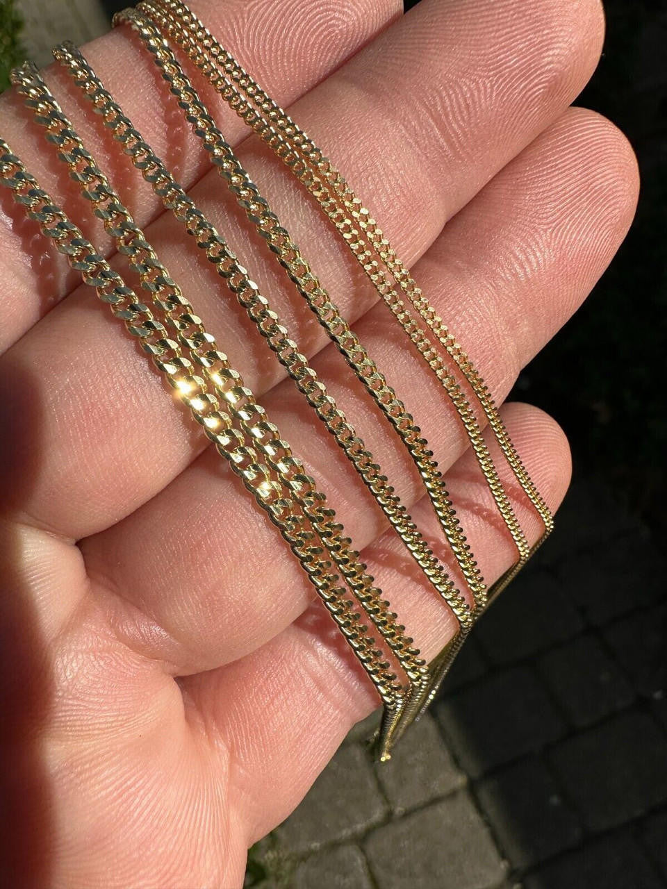 Micro Miami Cuban Link Chain Necklace - 10k Yellow Gold - 16"-24" - 1.5mm-3mm