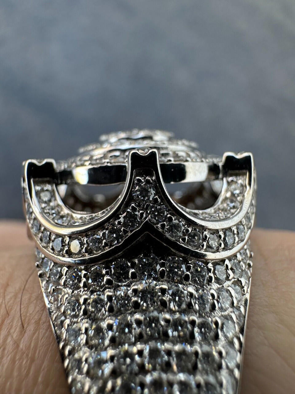 3.38ct Real DIAMOND King Crown The Don Hip Hop Ring - 14k White Gold
