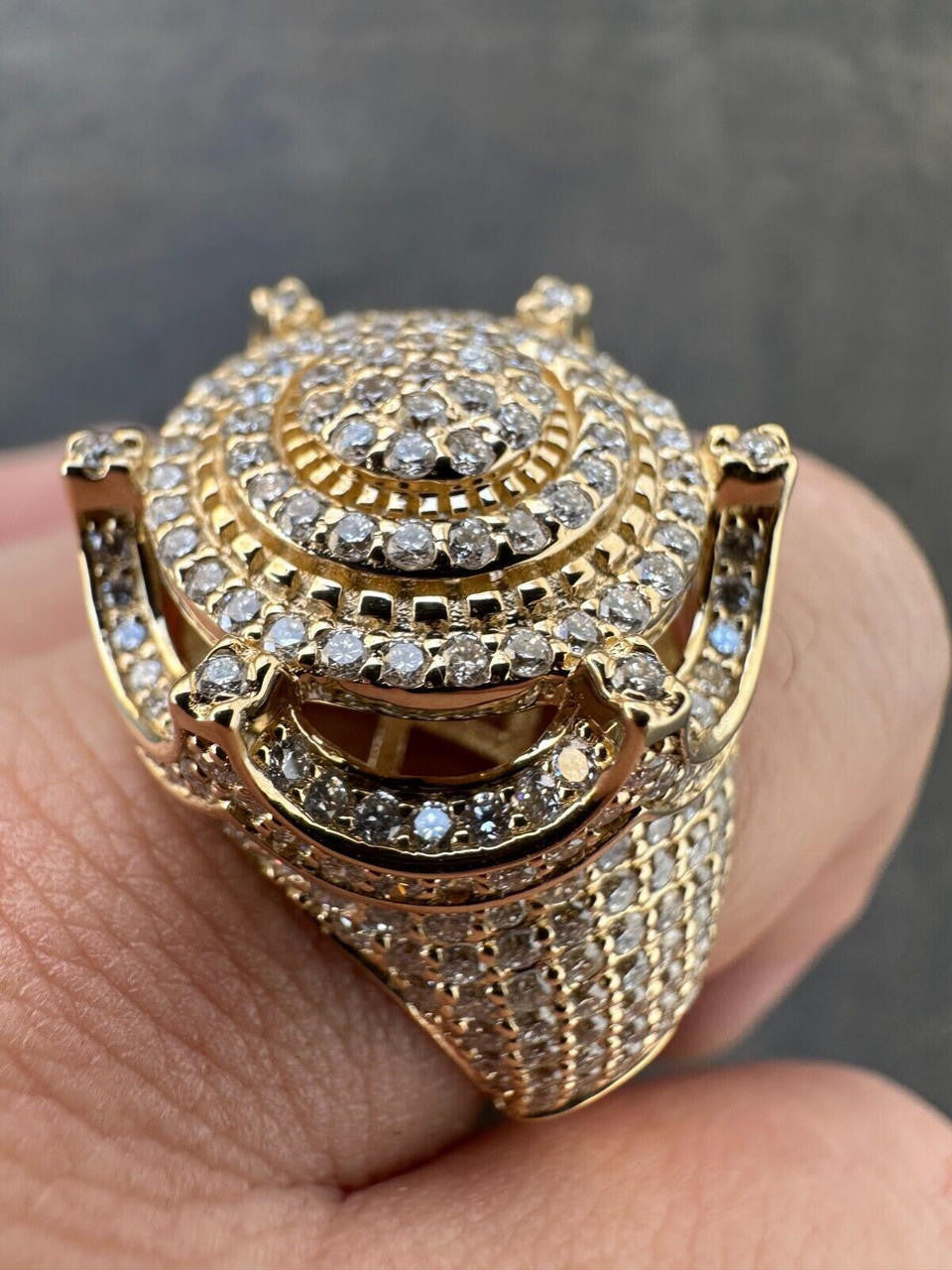 3.38ct Real DIAMOND King Crown The Don Hip Hop Ring - 14k Yellow Gold