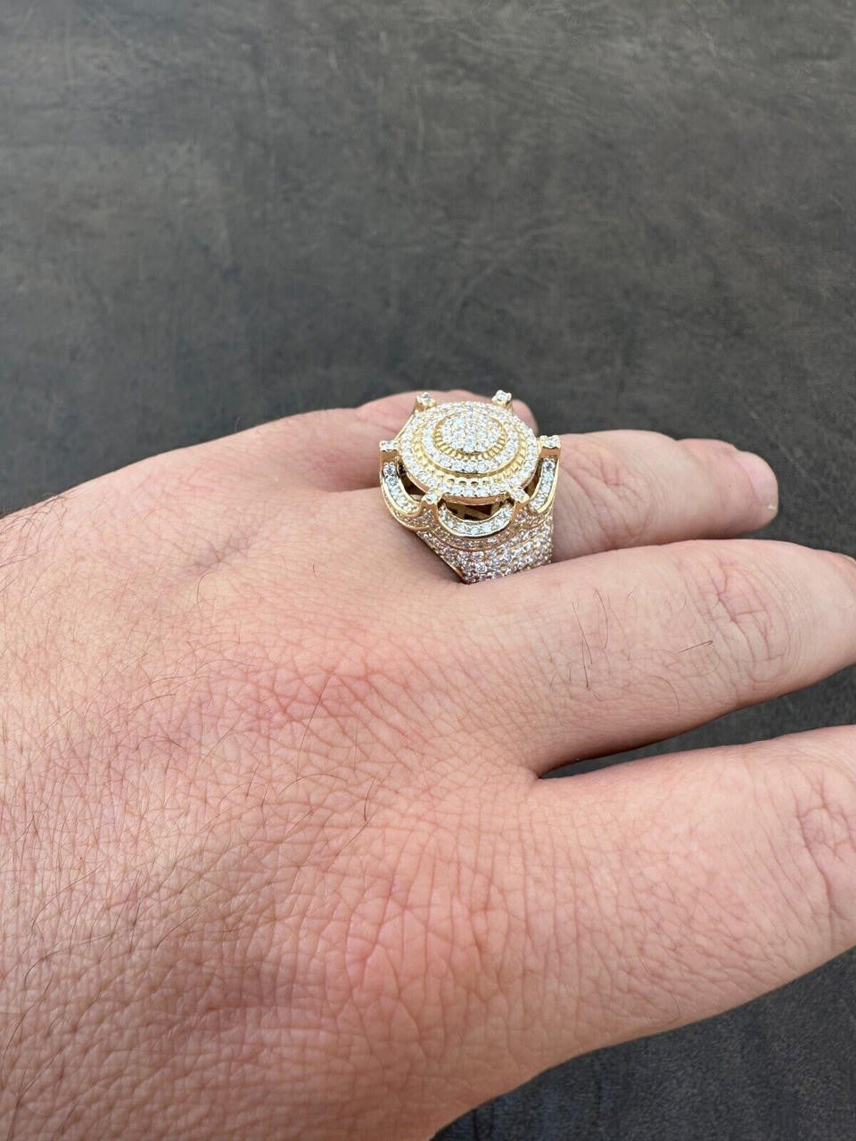 3.38ct Real DIAMOND King Crown The Don Hip Hop Ring - 14k Yellow Gold