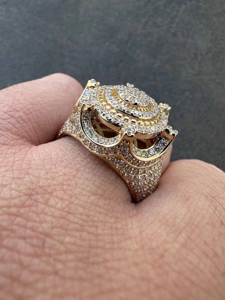 3.38ct Real DIAMOND King Crown The Don Hip Hop Ring - 14k Yellow Gold