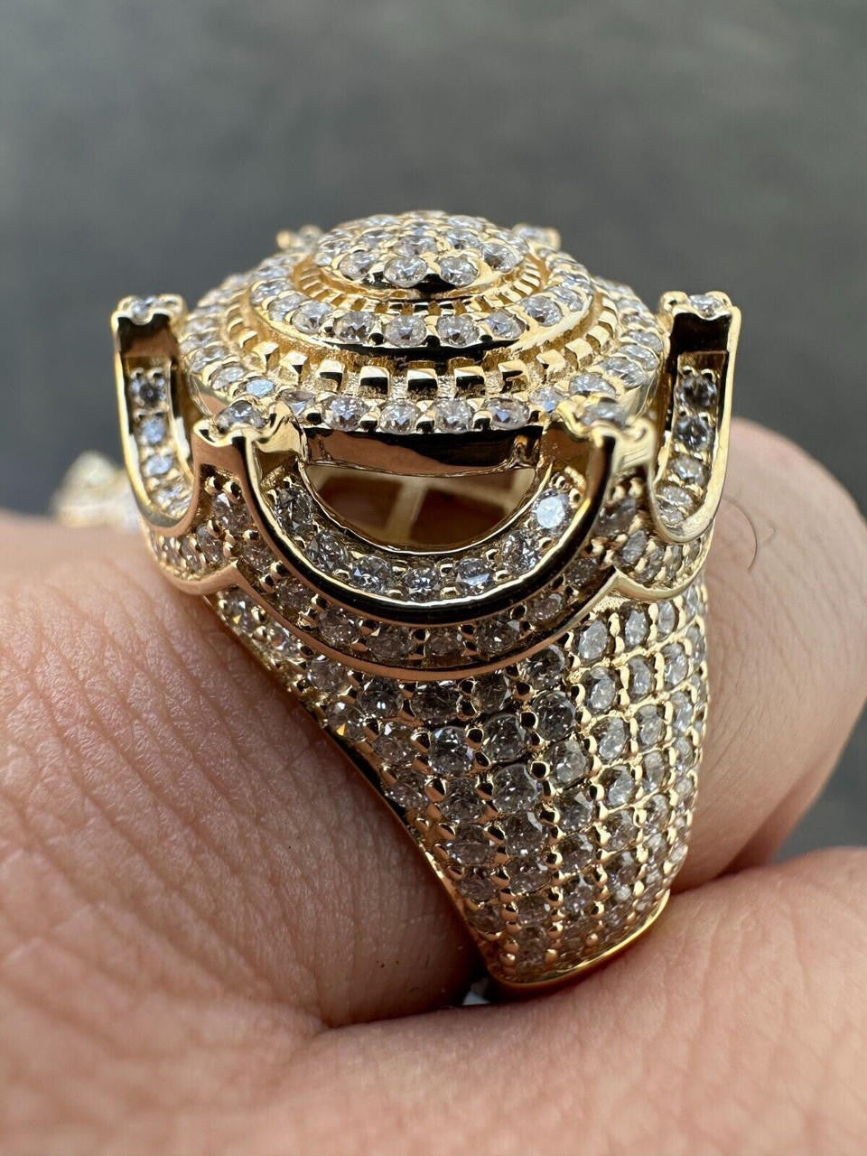 3.38ct Real DIAMOND King Crown The Don Hip Hop Ring - 14k Yellow Gold