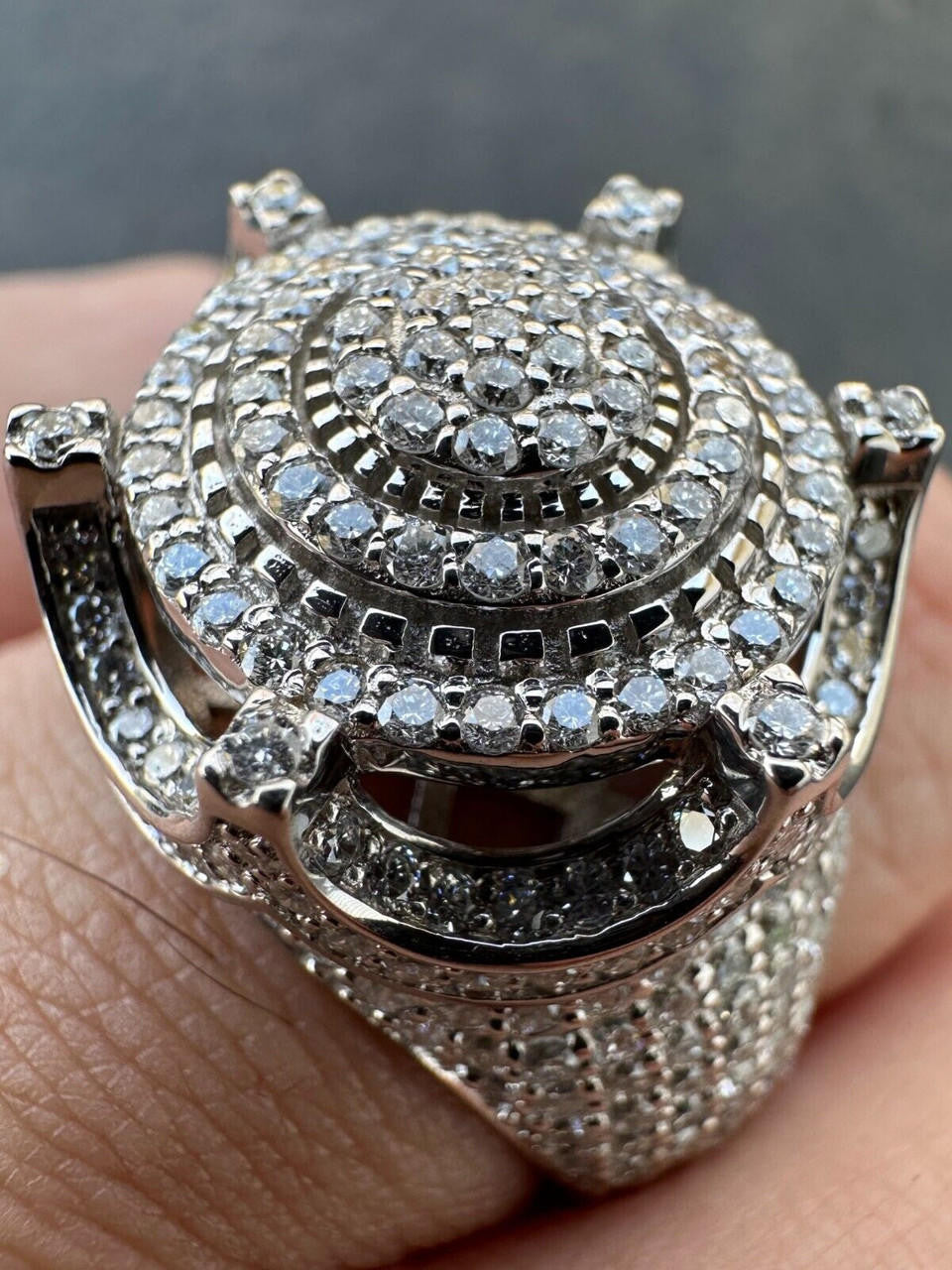 3.38ct Real DIAMOND King Crown The Don Hip Hop Ring - 925 Silver