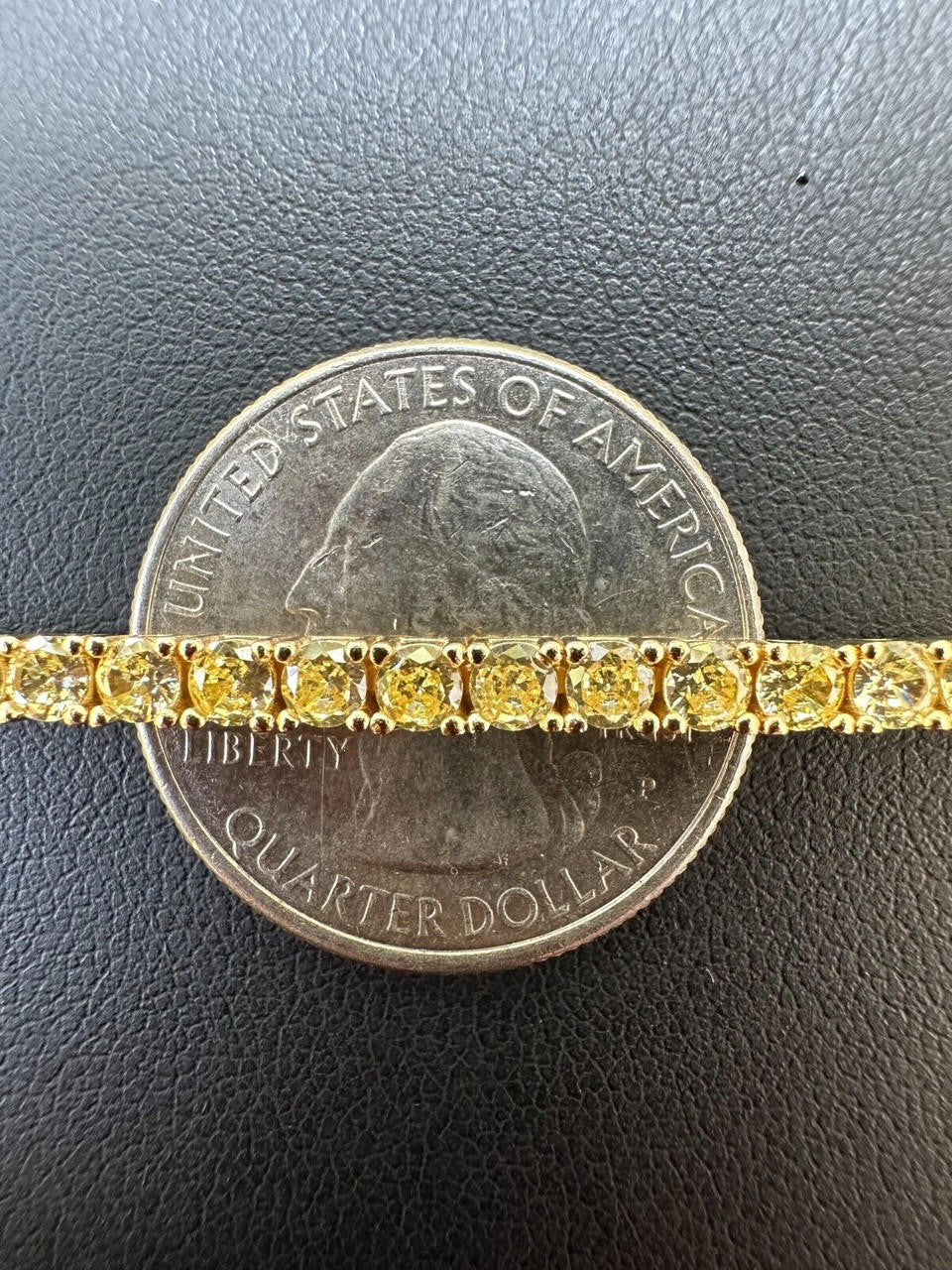 3mm Canary Yellow CZ Tennis Bracelet Real 925 Sterling Silver 14k Gold Plated