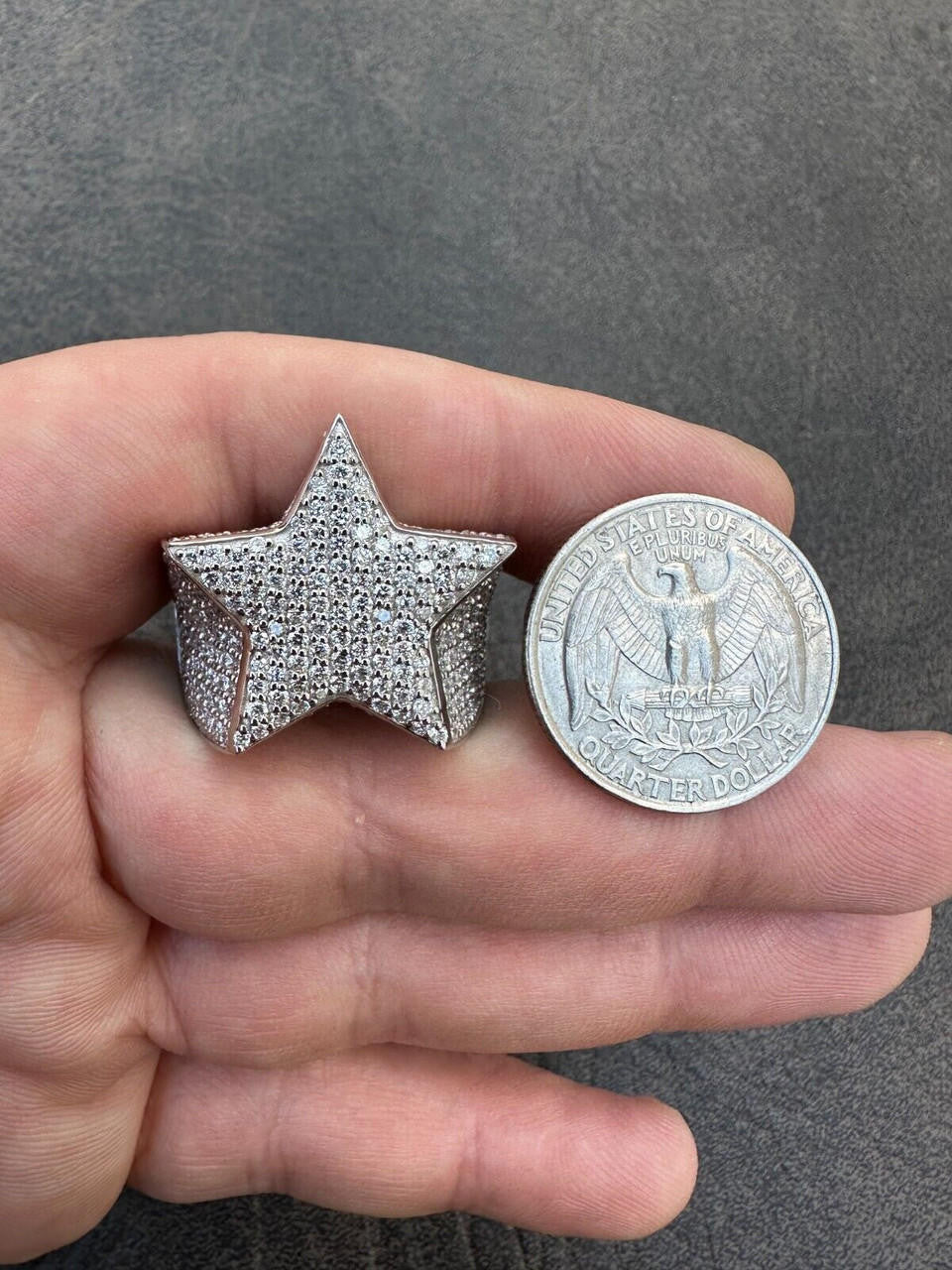 4.99ct Real DIAMOND Ice Star Classic Ring - 925 Silver