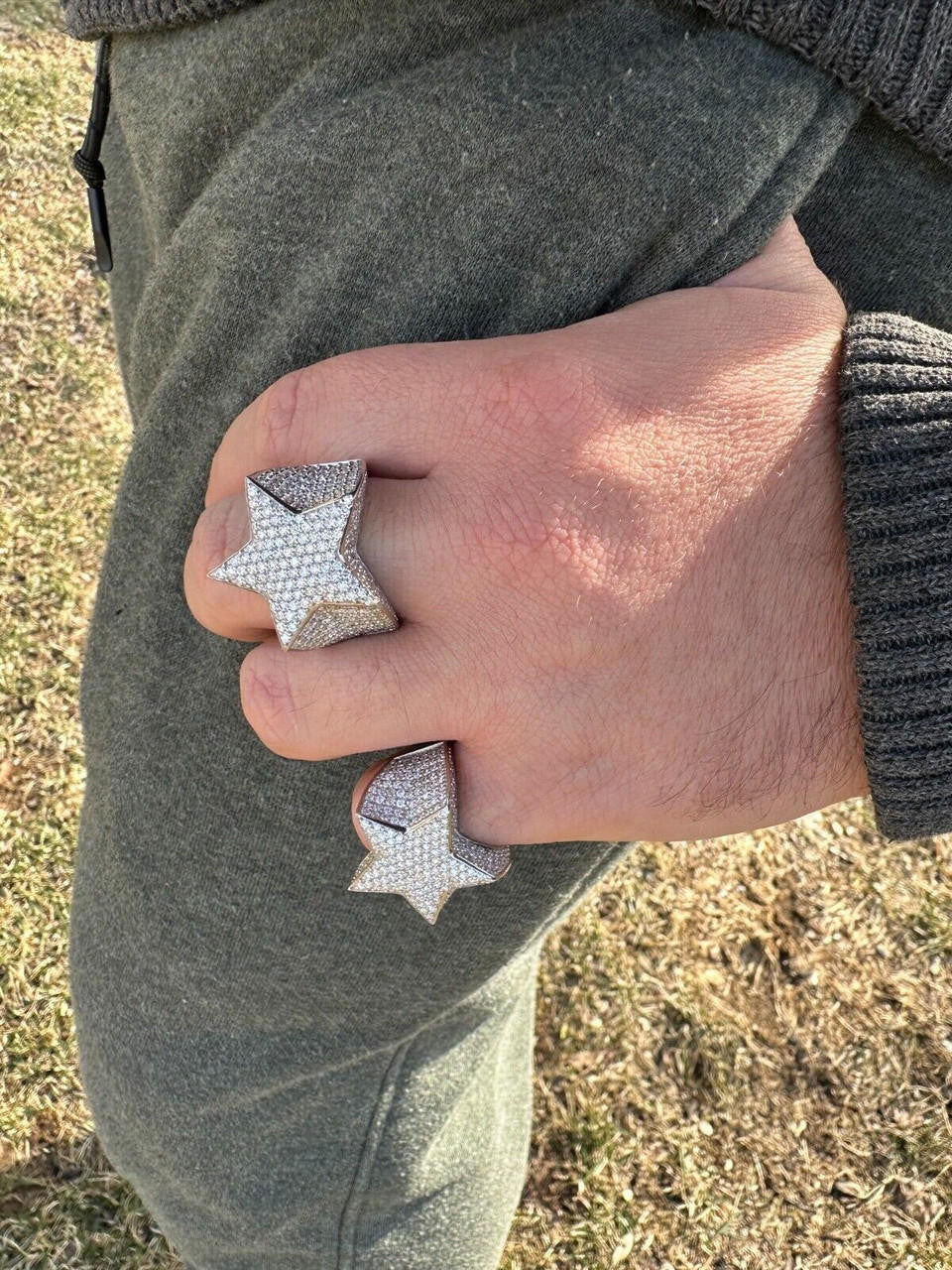 4.99ct Real DIAMOND Ice Star Classic Ring - 14k White Gold