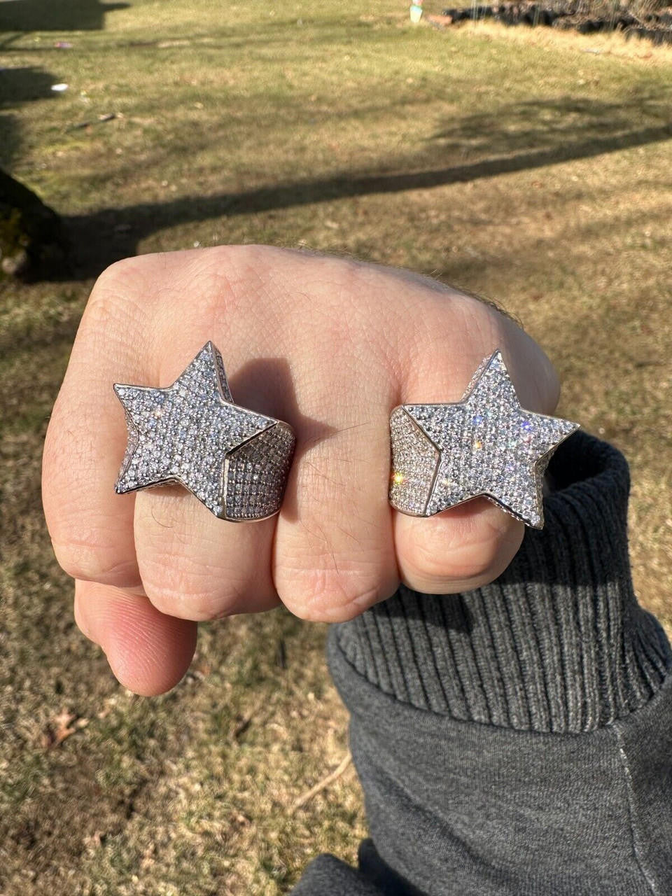 4.99ct Real DIAMOND Ice Star Classic Ring - 14k White Gold
