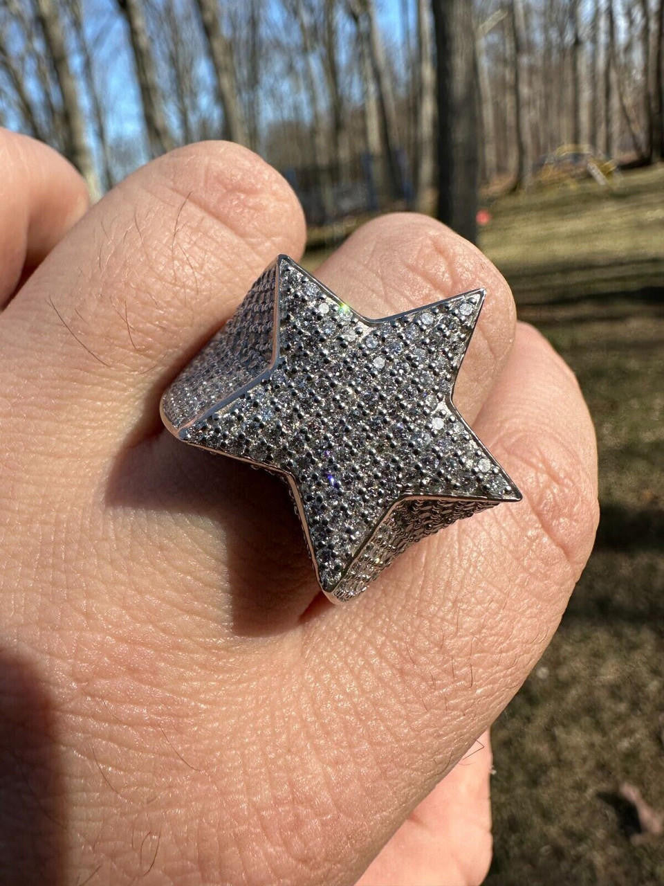 4.99ct Real DIAMOND Ice Star Classic Ring - 14k White Gold