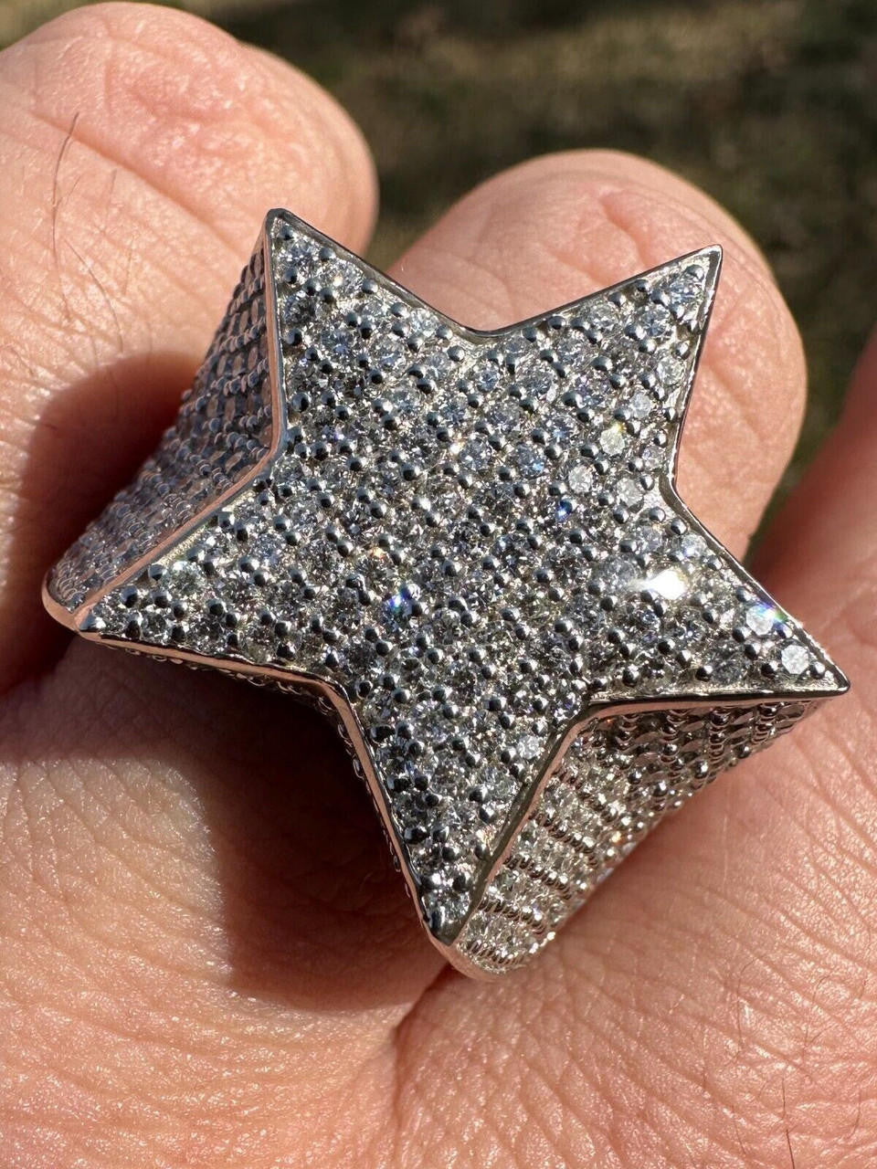 4.99ct Real DIAMOND Ice Star Classic Ring - 14k White Gold