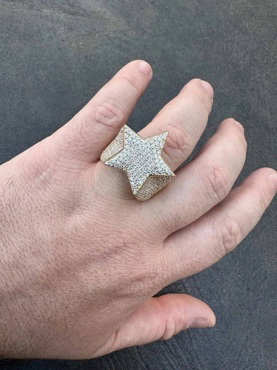 4.99ct Real DIAMOND Ice Star Classic Ring - 14k Yellow Gold