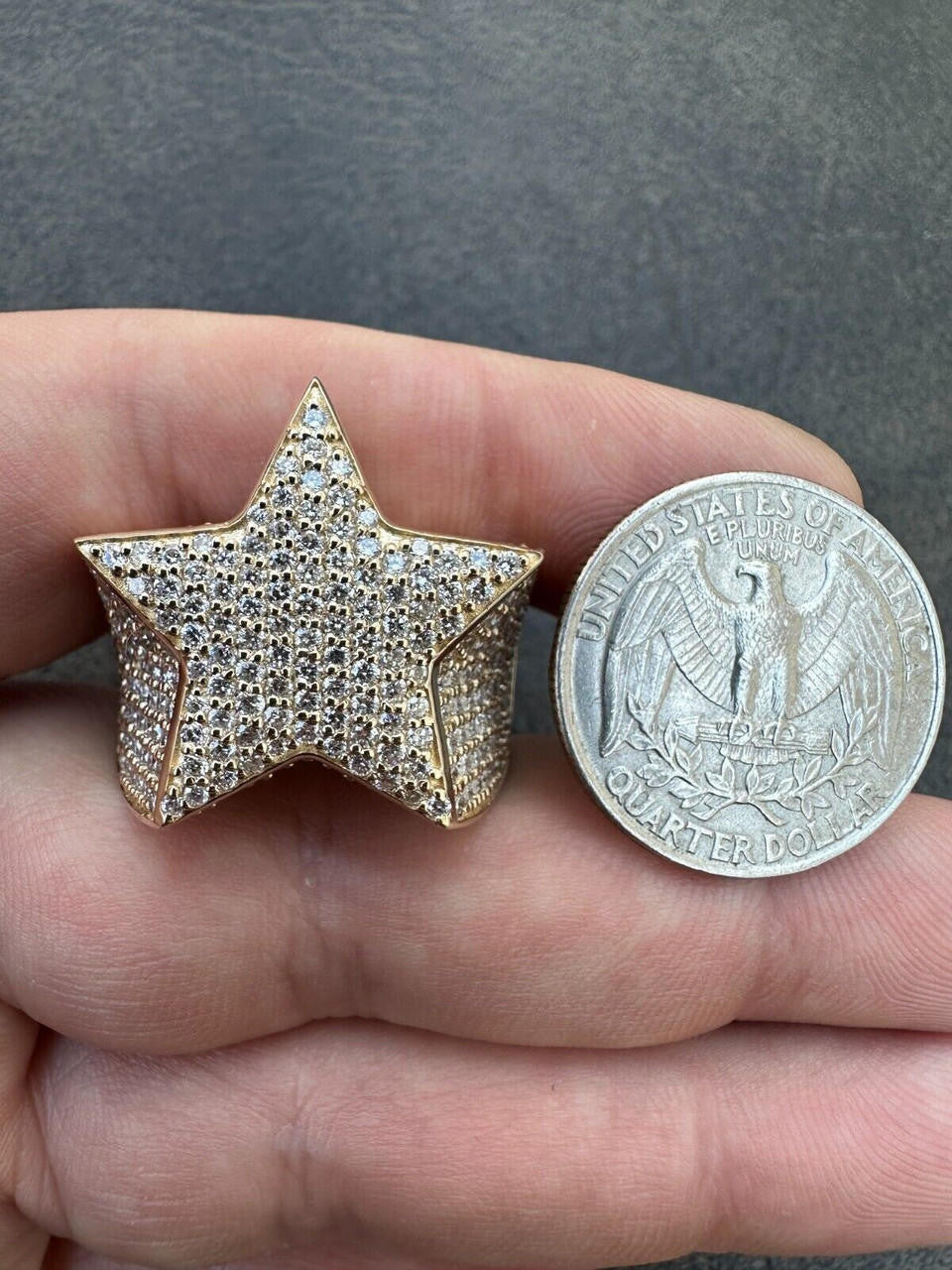 4.99ct Real DIAMOND Ice Star Classic Ring - 14k Yellow Gold