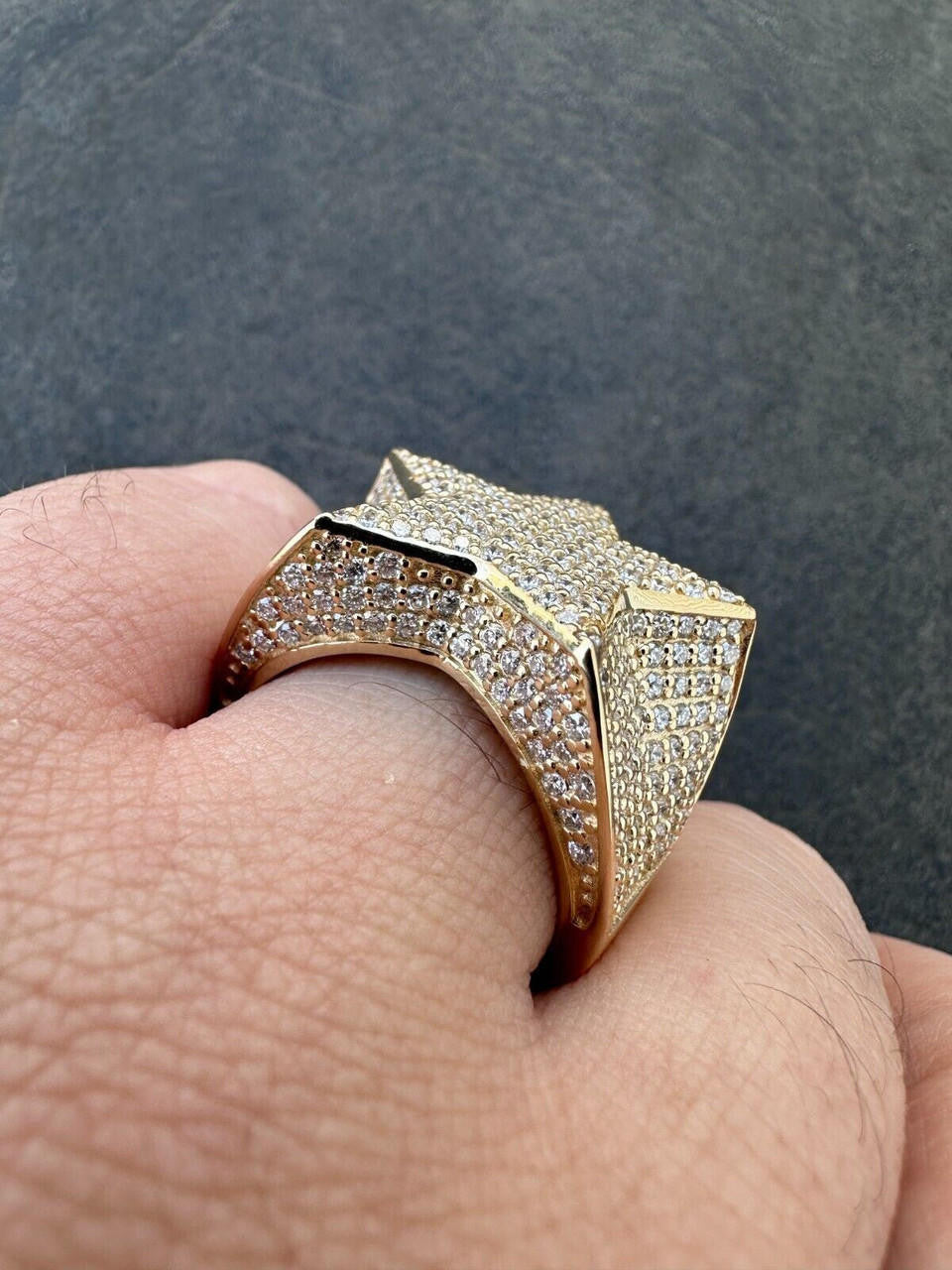 4.99ct Real DIAMOND Ice Star Classic Ring - 14k Yellow Gold