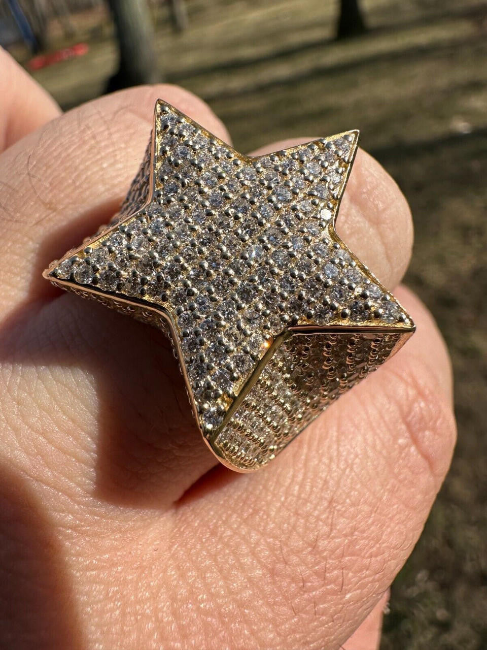 4.99ct Real DIAMOND Ice Star Classic Ring - 14k Yellow Gold