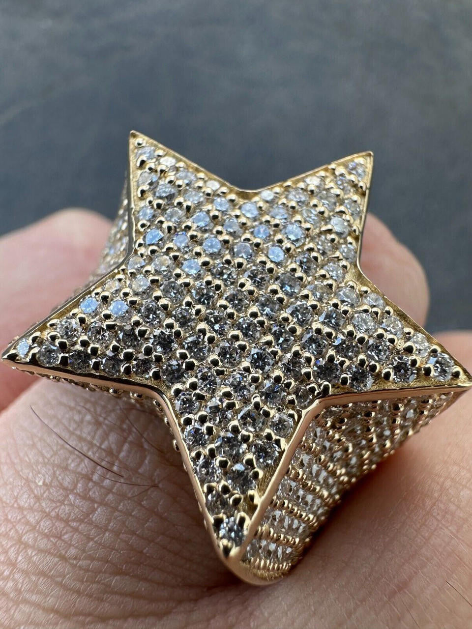 4.99ct Real DIAMOND Ice Star Classic Ring - 14k Yellow Gold