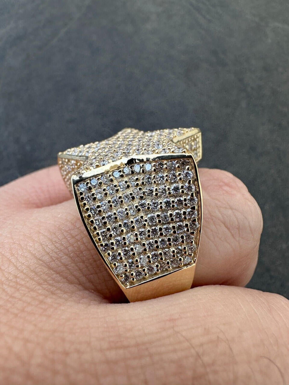 4.99ct Real DIAMOND Ice Star Classic Ring - 14k Yellow Gold