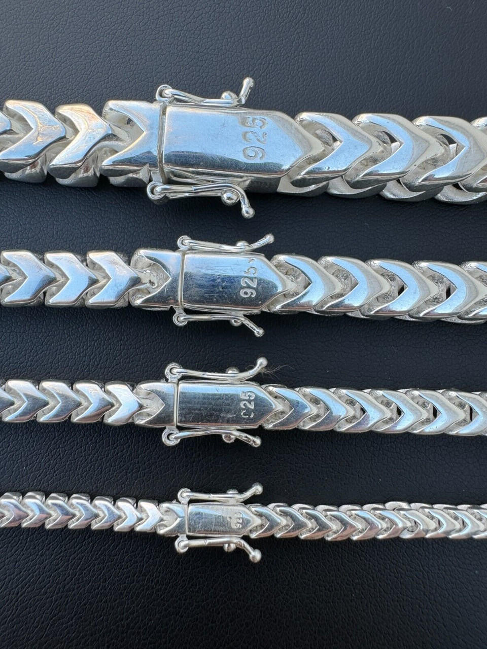 BIG 4-10mm Handmade Franco Chain Necklace Or Bracelet Real 925 Silver Box Clasp