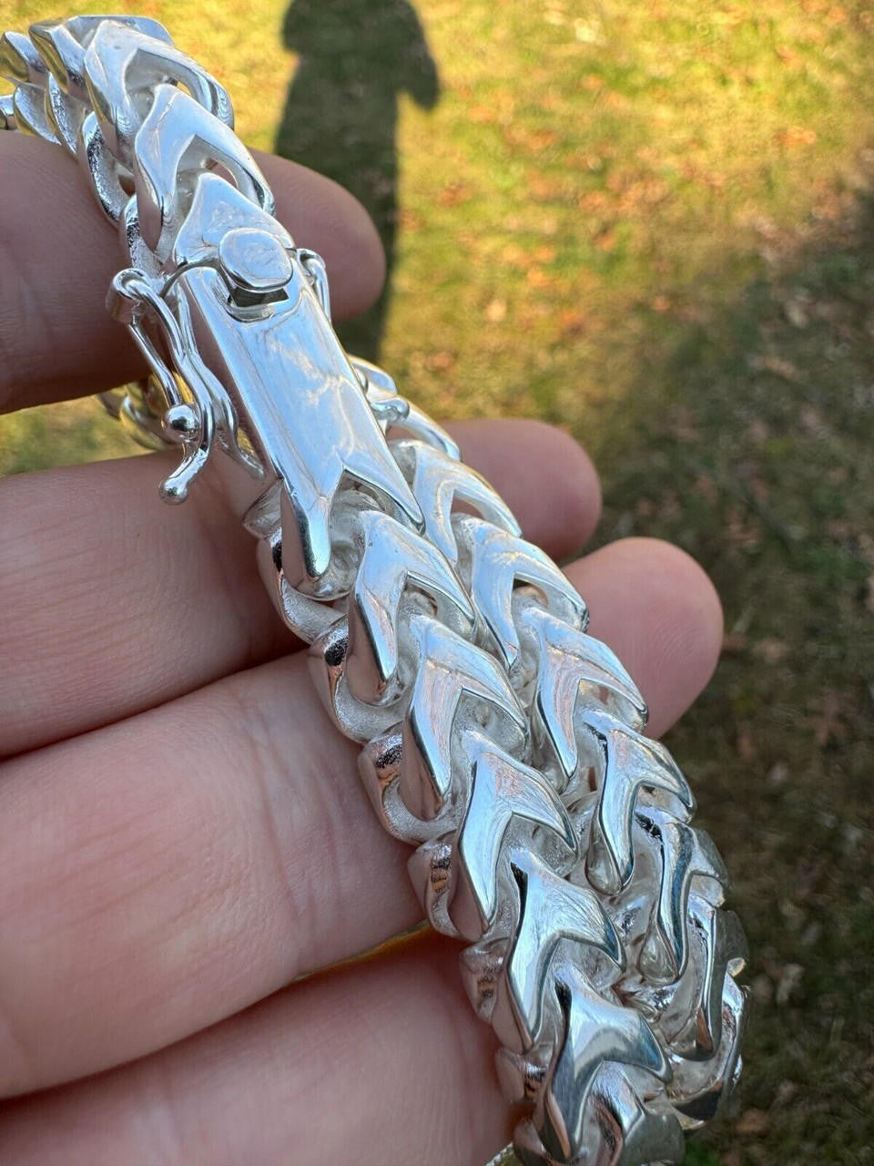 BIG 4-10mm Handmade Franco Chain Necklace Or Bracelet Real 925 Silver Box Clasp