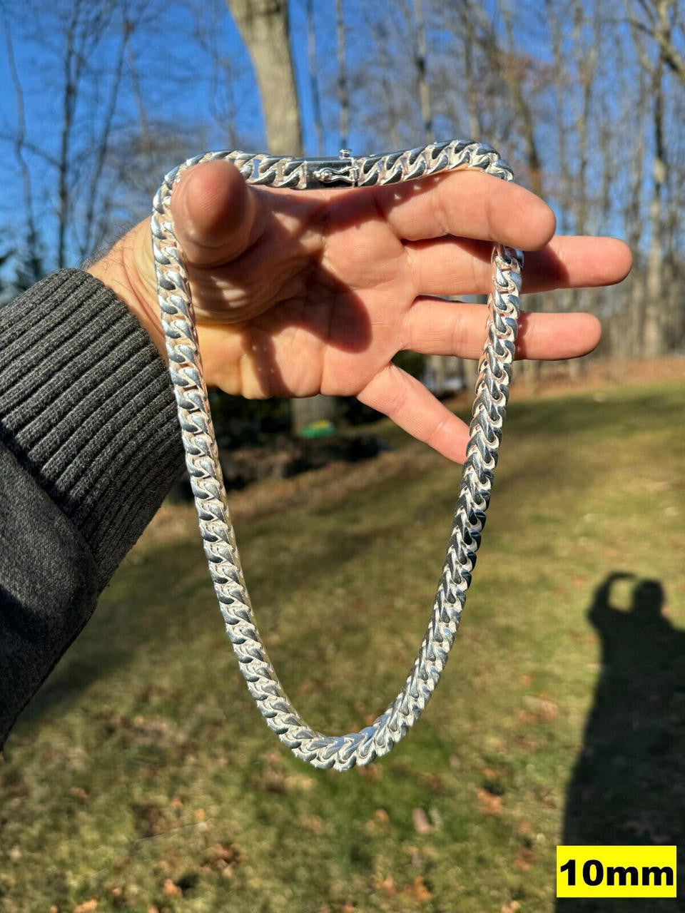 BIG 4-10mm Handmade Franco Chain Necklace Or Bracelet Real 925 Silver Box Clasp