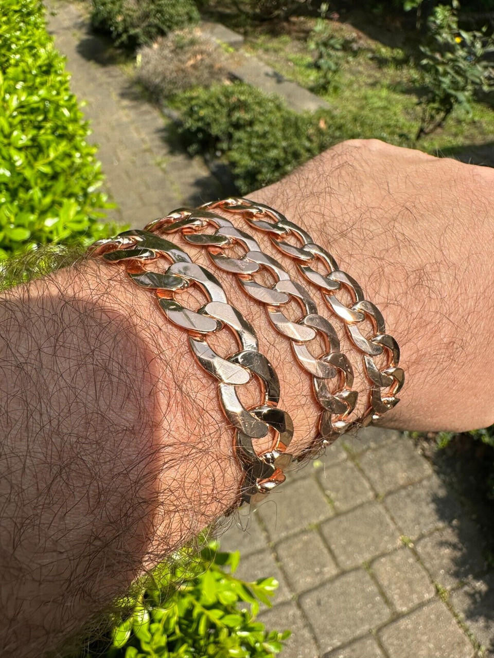 Curb Cuban Link Chain Bracelet W. Box Lock - 14k Rose Gold Vermeil 925 Sterling Silver - 7"-9" - 9.5mm-13mm