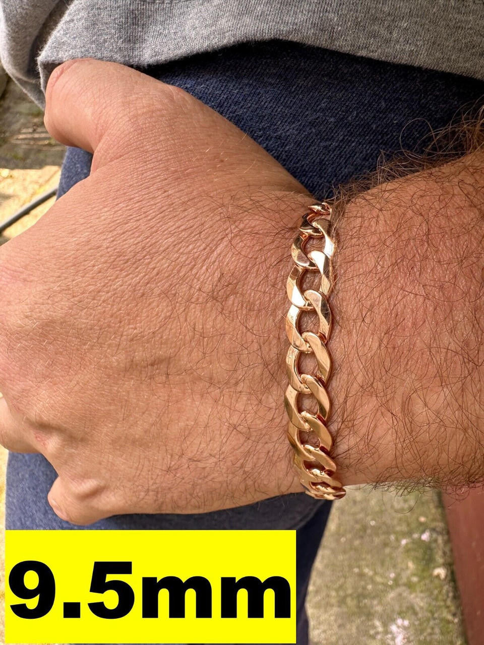 Curb Cuban Link Chain Bracelet W. Box Lock - 14k Rose Gold Vermeil 925 Sterling Silver - 7"-9" - 9.5mm-13mm