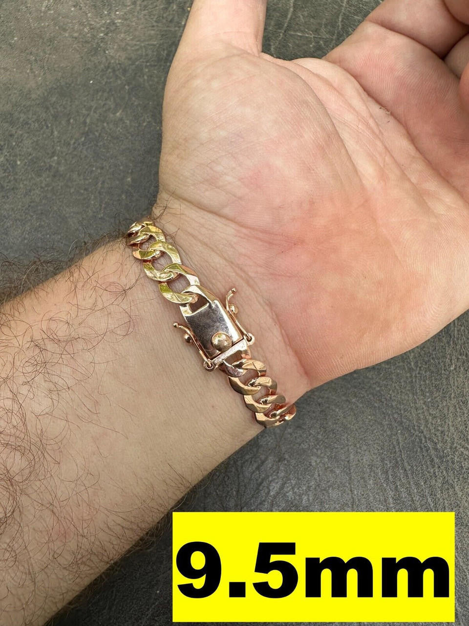 Curb Cuban Link Chain Bracelet W. Box Lock - 14k Rose Gold Vermeil 925 Sterling Silver - 7"-9" - 9.5mm-13mm