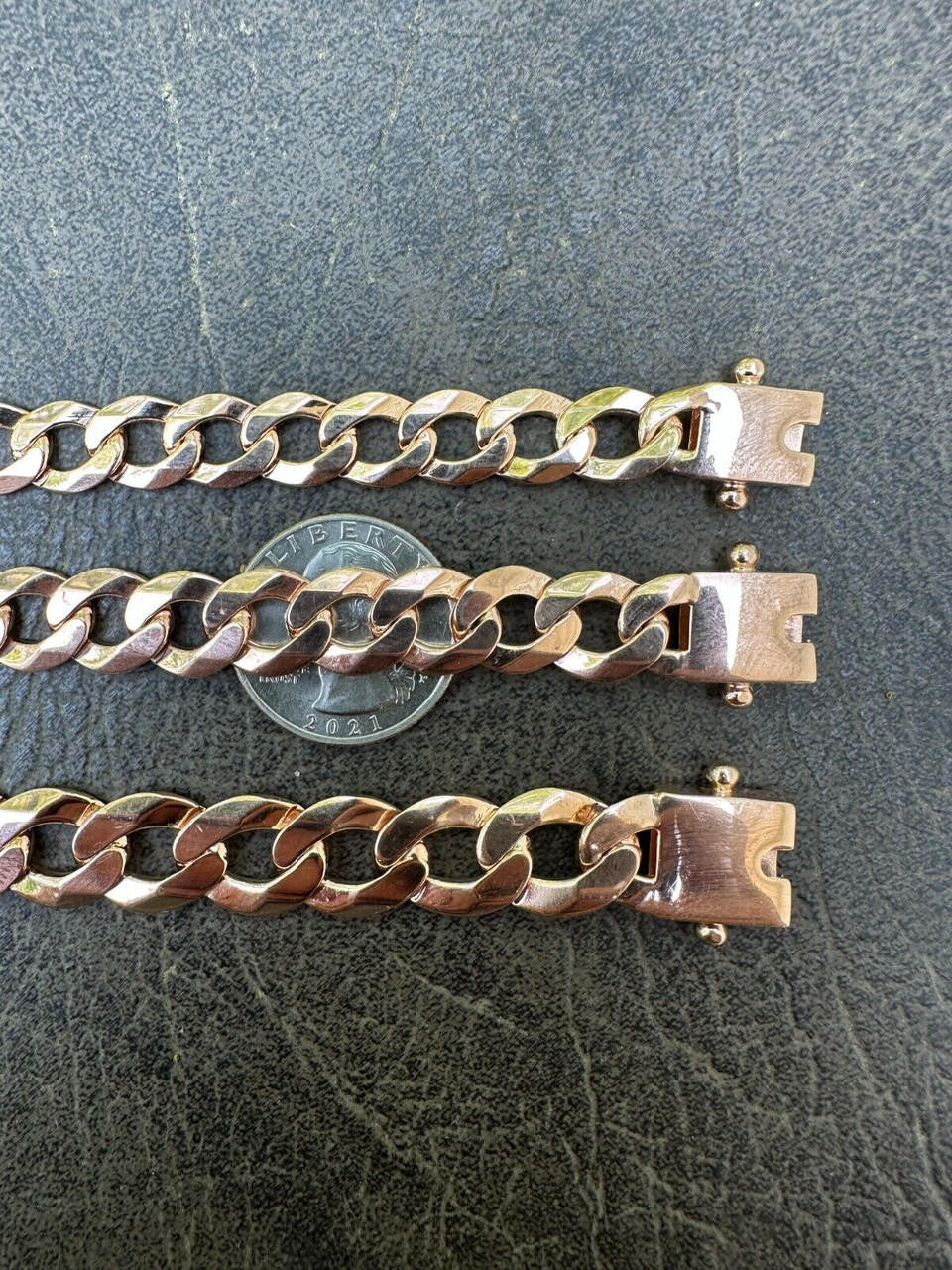Curb Cuban Link Chain Bracelet W. Box Lock - 14k Rose Gold Vermeil 925 Sterling Silver - 7"-9" - 9.5mm-13mm