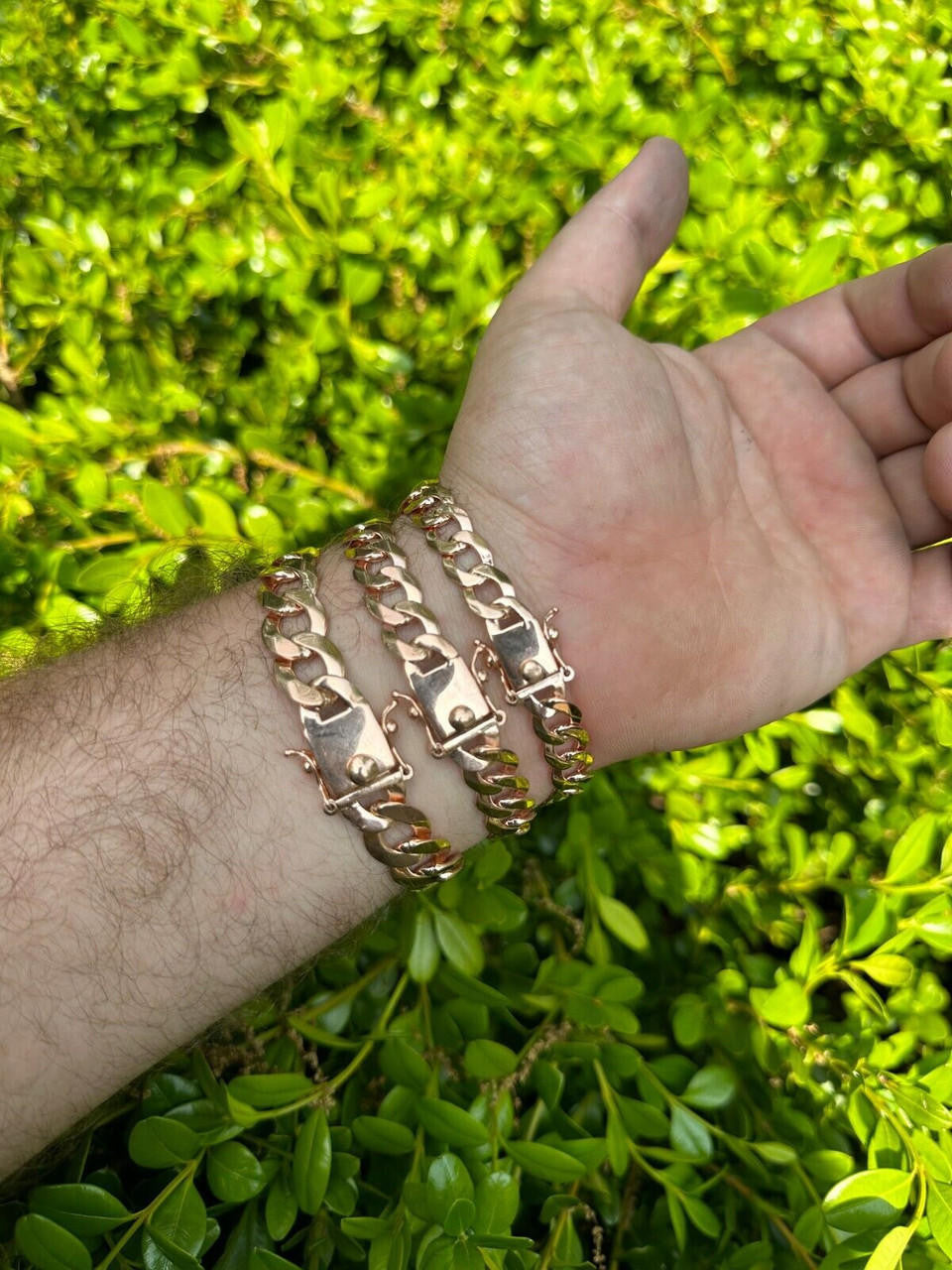 Curb Cuban Link Chain Bracelet W. Box Lock - 14k Rose Gold Vermeil 925 Sterling Silver - 7"-9" - 9.5mm-13mm