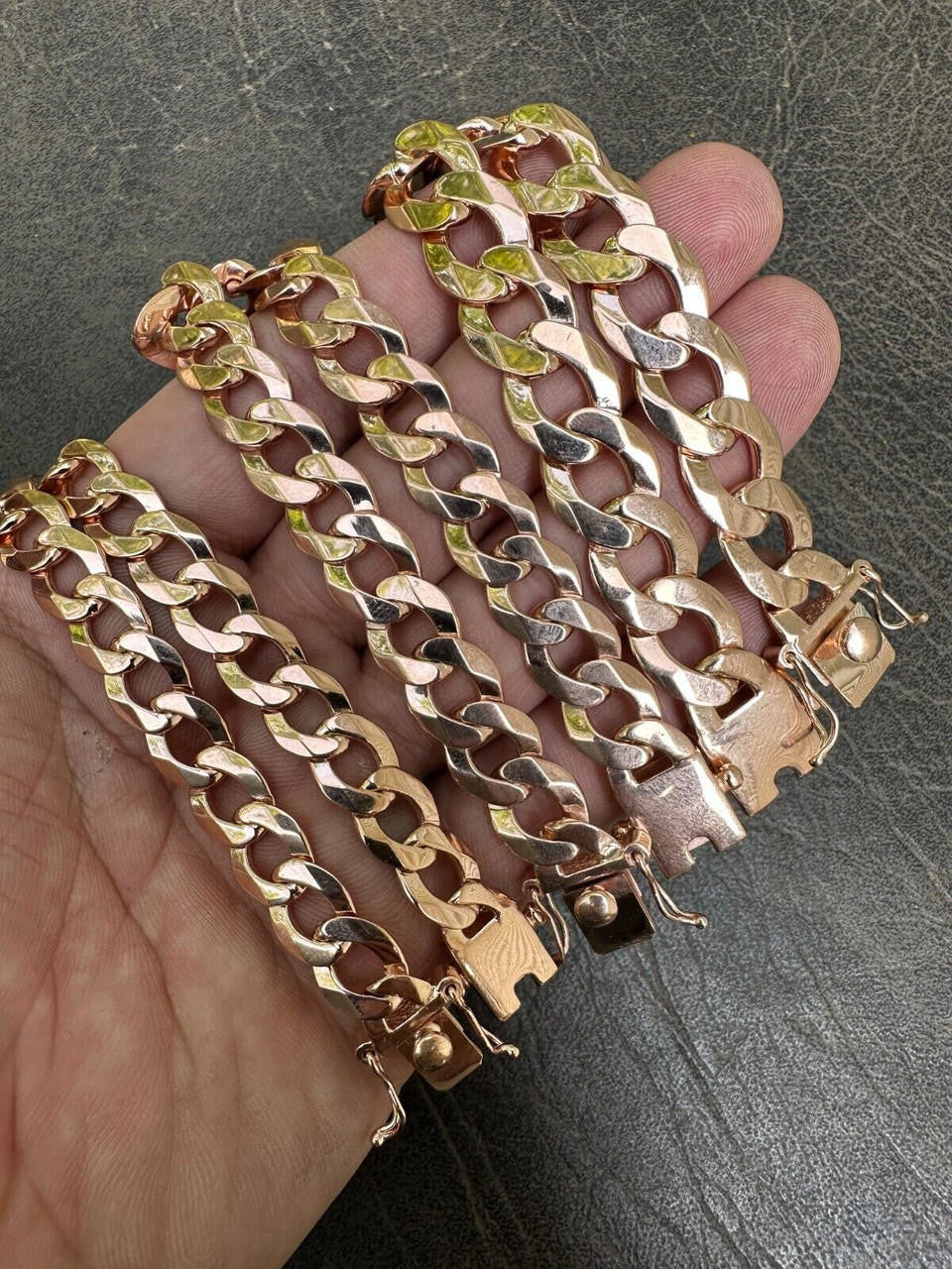 Curb Cuban Link Chain Necklace Or Bracelet W. Box Lock - 14k Rose Gold Vermeil 925 Sterling Silver - 7"-30" - 9.5mm-13mm