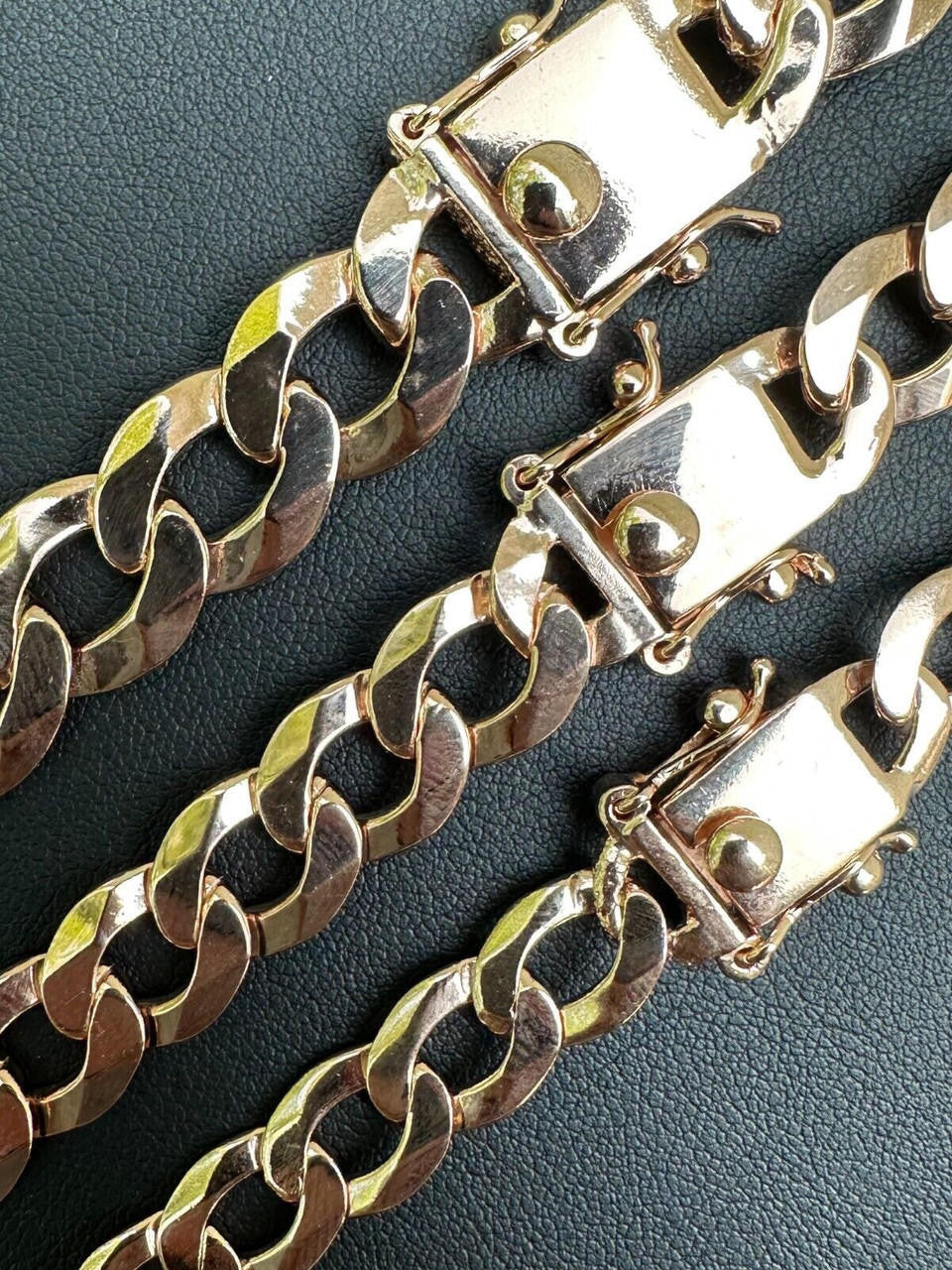 Curb Cuban Link Chain Necklace Or Bracelet W. Box Lock - 14k Rose Gold Vermeil 925 Sterling Silver - 7"-30" - 9.5mm-13mm