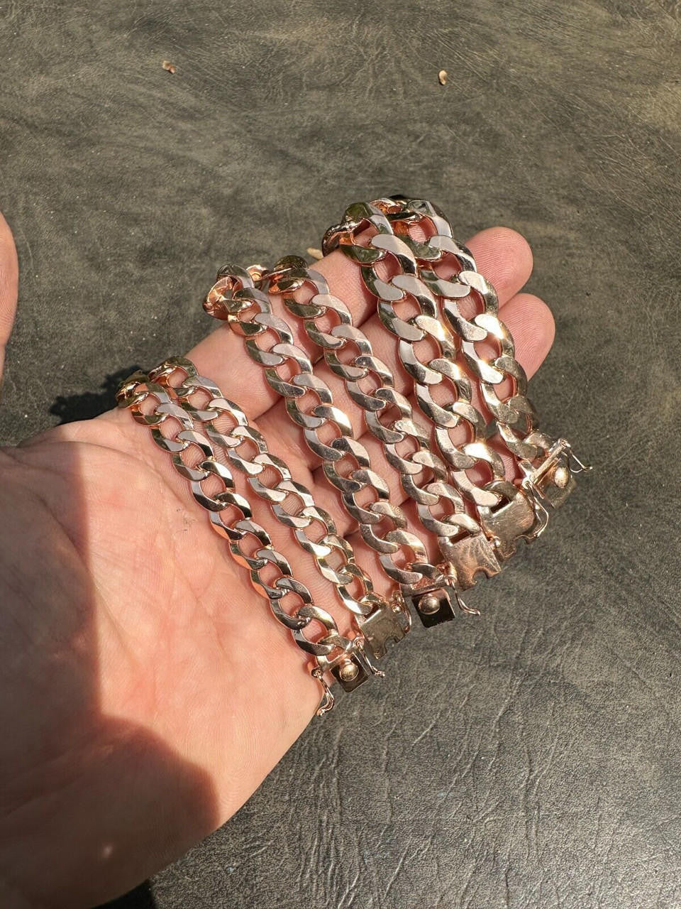 Curb Cuban Link Chain Necklace Or Bracelet W. Box Lock - 14k Rose Gold Vermeil 925 Sterling Silver - 7"-30" - 9.5mm-13mm