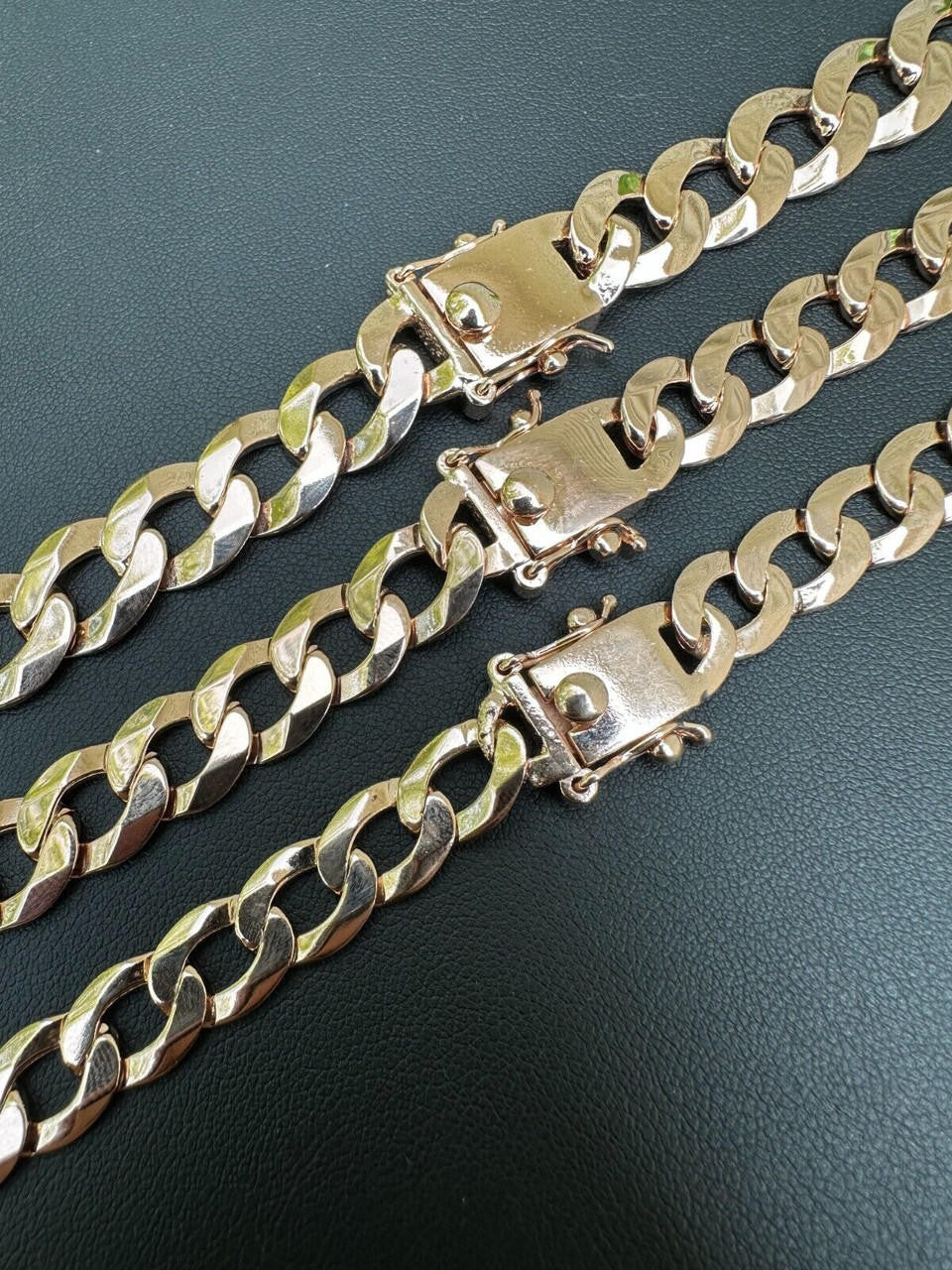 Curb Cuban Link Chain Necklace Or Bracelet W. Box Lock - 14k Rose Gold Vermeil 925 Sterling Silver - 7"-30" - 9.5mm-13mm