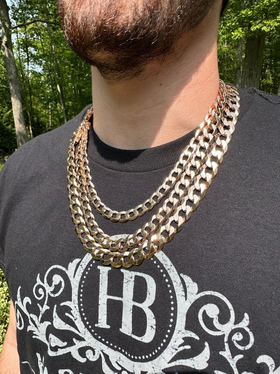 Curb Cuban Link Chain Necklace Or Bracelet W. Box Lock - 14k Rose Gold Vermeil 925 Sterling Silver - 7"-30" - 9.5mm-13mm