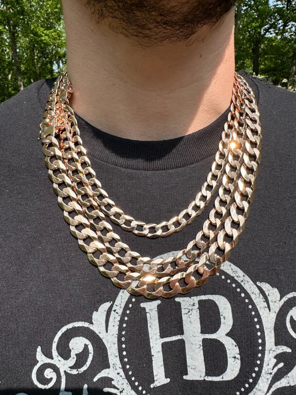 Curb Cuban Link Chain Necklace Or Bracelet W. Box Lock - 14k Rose Gold Vermeil 925 Sterling Silver - 7"-30" - 9.5mm-13mm