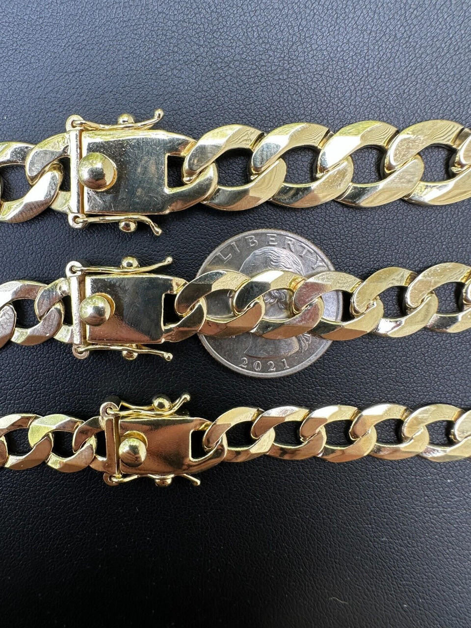 Curb Cuban Link Chain Necklace Or Bracelet W. Box Lock - 14k Gold Vermeil 925 Sterling Silver - 7"-30" - 9.5mm-13mm