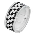 Eternal Love Cuban Link Eternity Band Ring - 925 Silver Oxidized - Plain