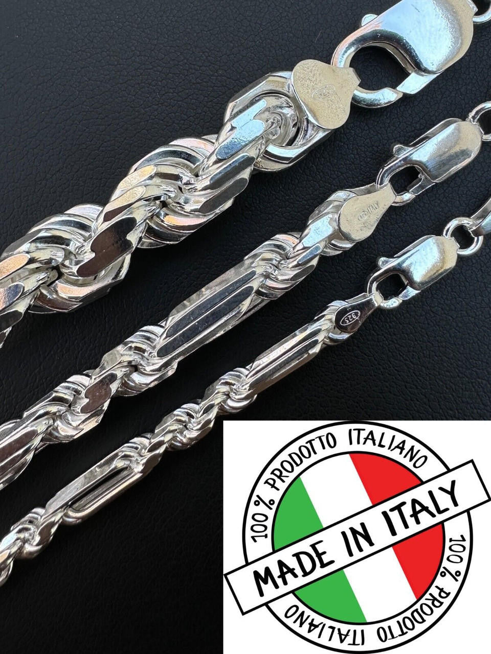 Milano Figarope Chain Necklace Or Bracelet - 925 Sterling Silver - 7"-30" - 4mm-10mm