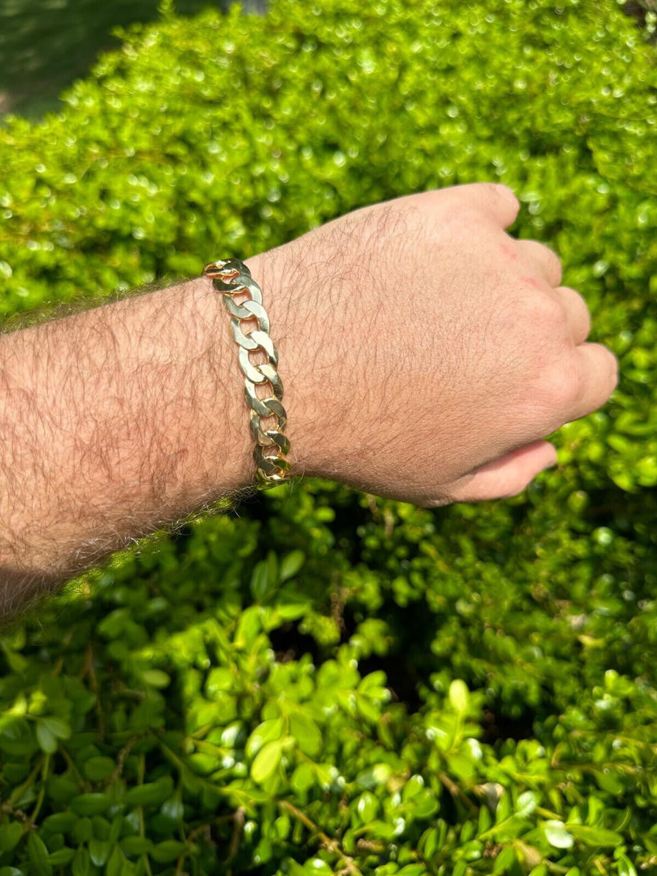 Curb Cuban Link Chain Bracelet W. Box Lock - 14k Gold Vermeil 925 Sterling Silver - 7"-9" - 9.5mm-13mm